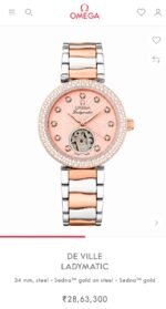 Omega Ladymatic Pink Sunburst Dial - Image 3