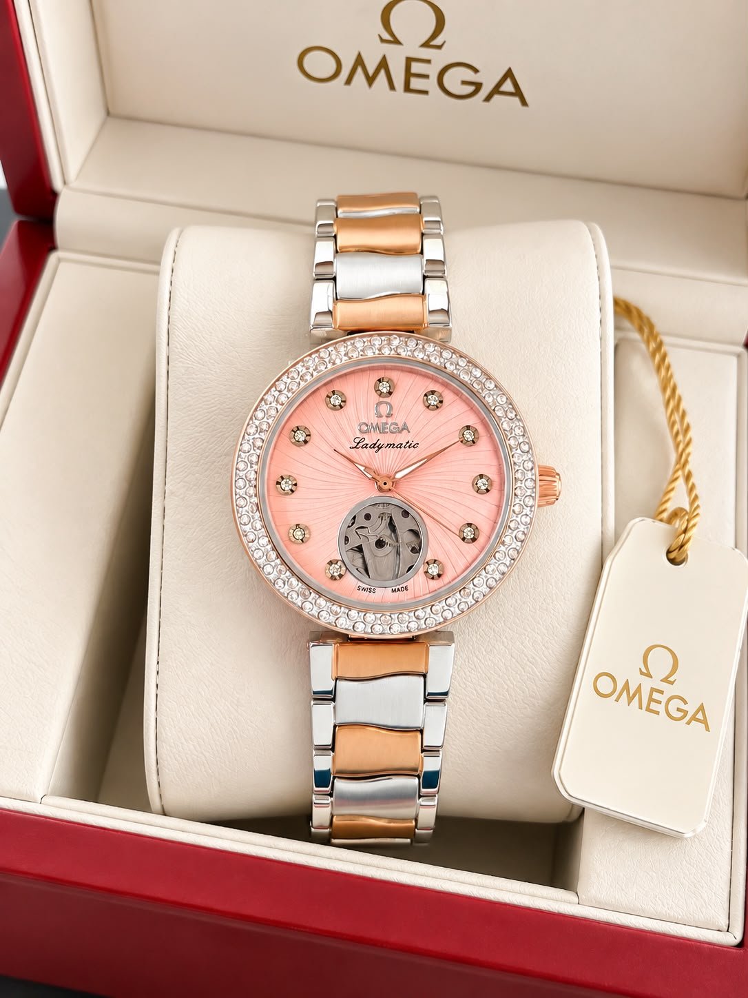 WhatsApp Image 2026-10-21 at 2.25.18 AM (2) Omega Ladymatic Pink Sunburst Dial - Image 1