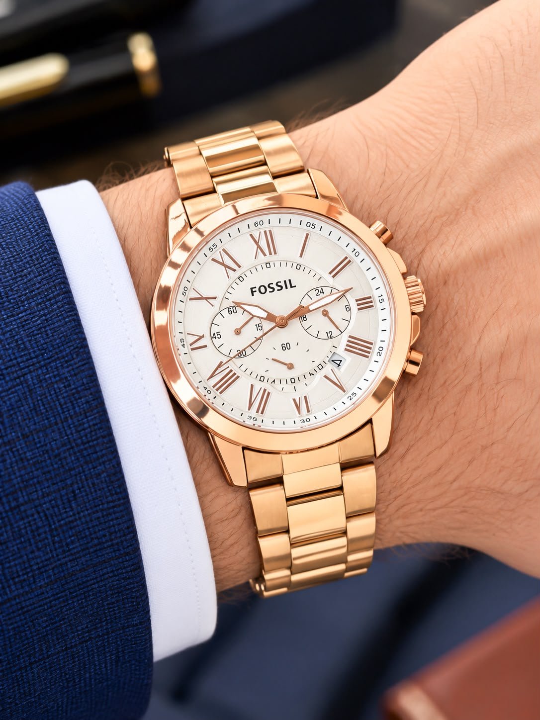WhatsApp Image 2026-10-21 at 2.25.36 AM (1) Fossil Chronograph White Dial Quartz - Image 1