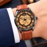 Fossil Skeleton Black Brown Automatic