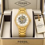 Fossil Evie Automatic Gold-Tone Skeleton Dial - Image 3