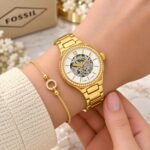 Fossil Evie Automatic Gold-Tone Skeleton Dial - Image 5