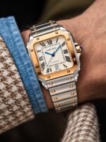 Cartier Santos Gold and Silver White Roman Dial - Image 3