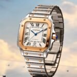 Cartier Santos Gold and Silver White Roman Dial