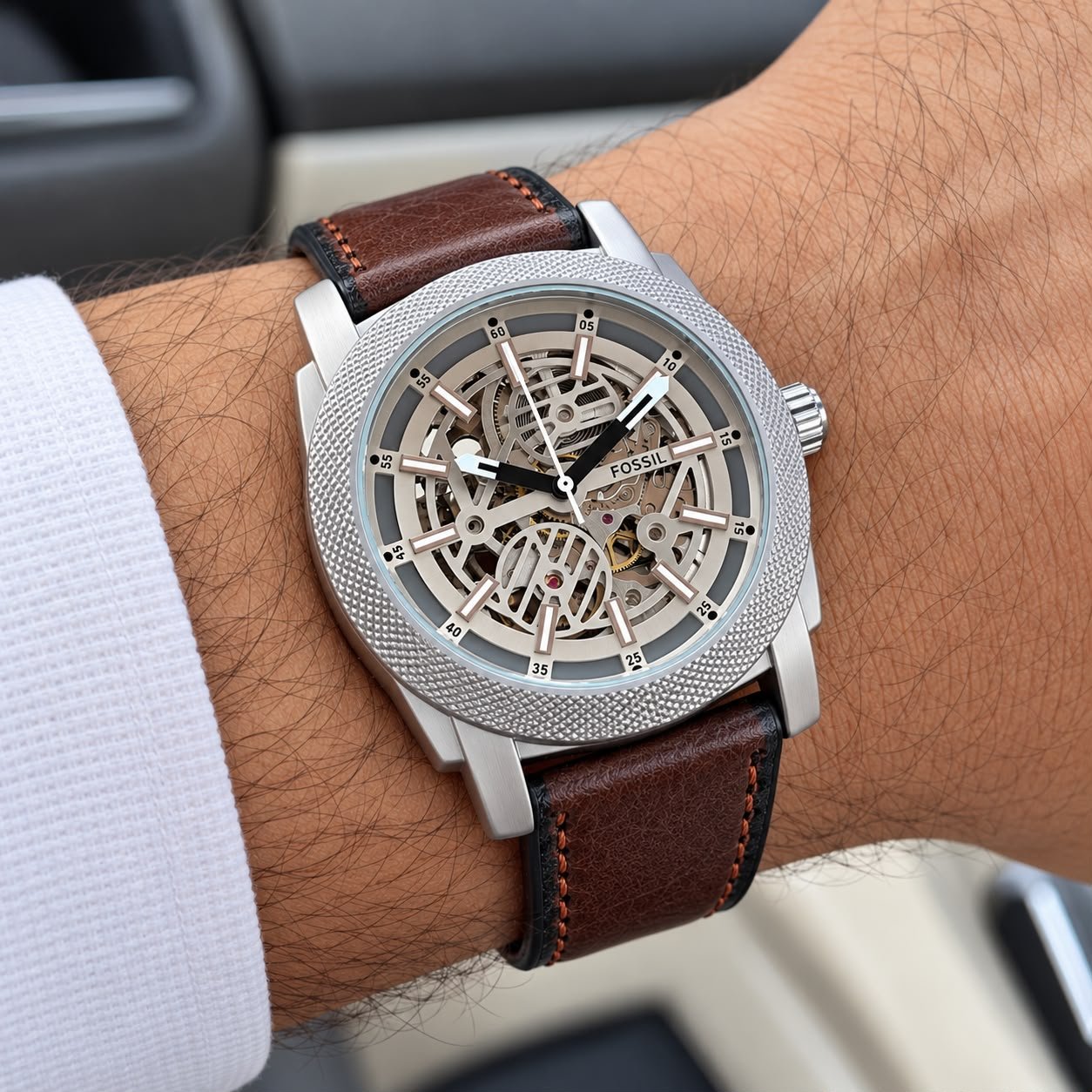 Fossil Grey Skelton Dial Automatic
