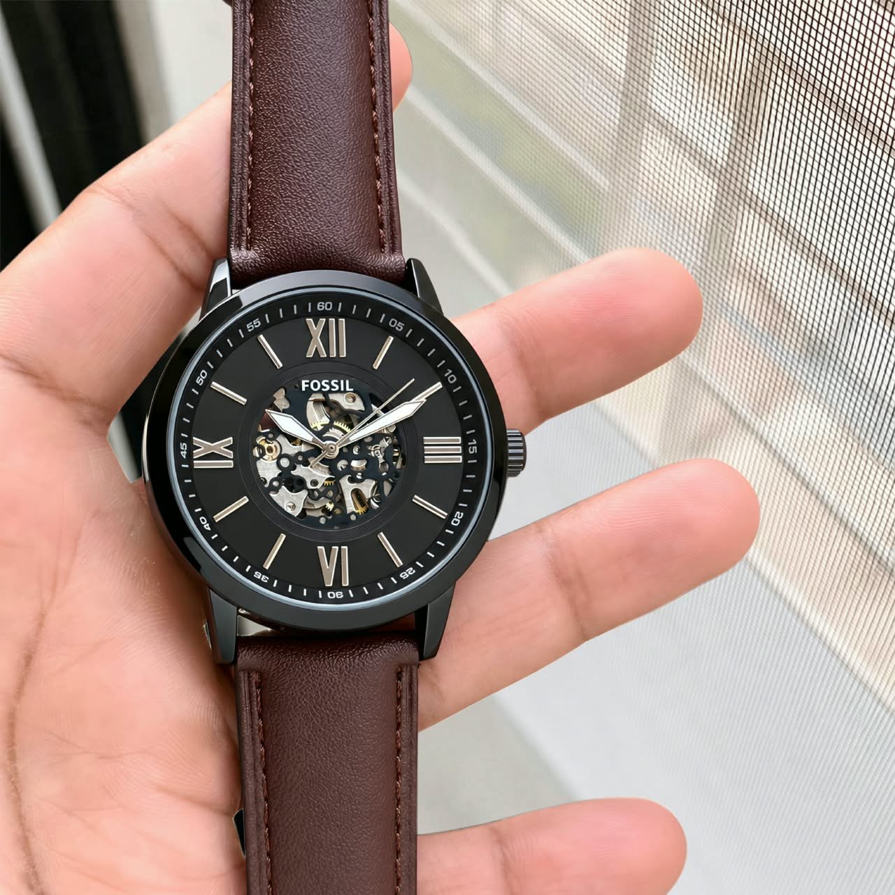 Fossil Neutra Automatic Black Open-Heart Dial