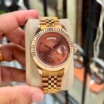 Seiko Day-Date Rosegold Brown Sunburst Dial