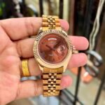 Seiko Day-Date Rosegold Brown Sunburst Dial - Image 2