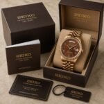 Seiko Day-Date Rosegold Brown Sunburst Dial - Image 4