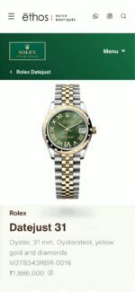 Rolex Datejust Two-Tone Green Dial Quartz - Image 2